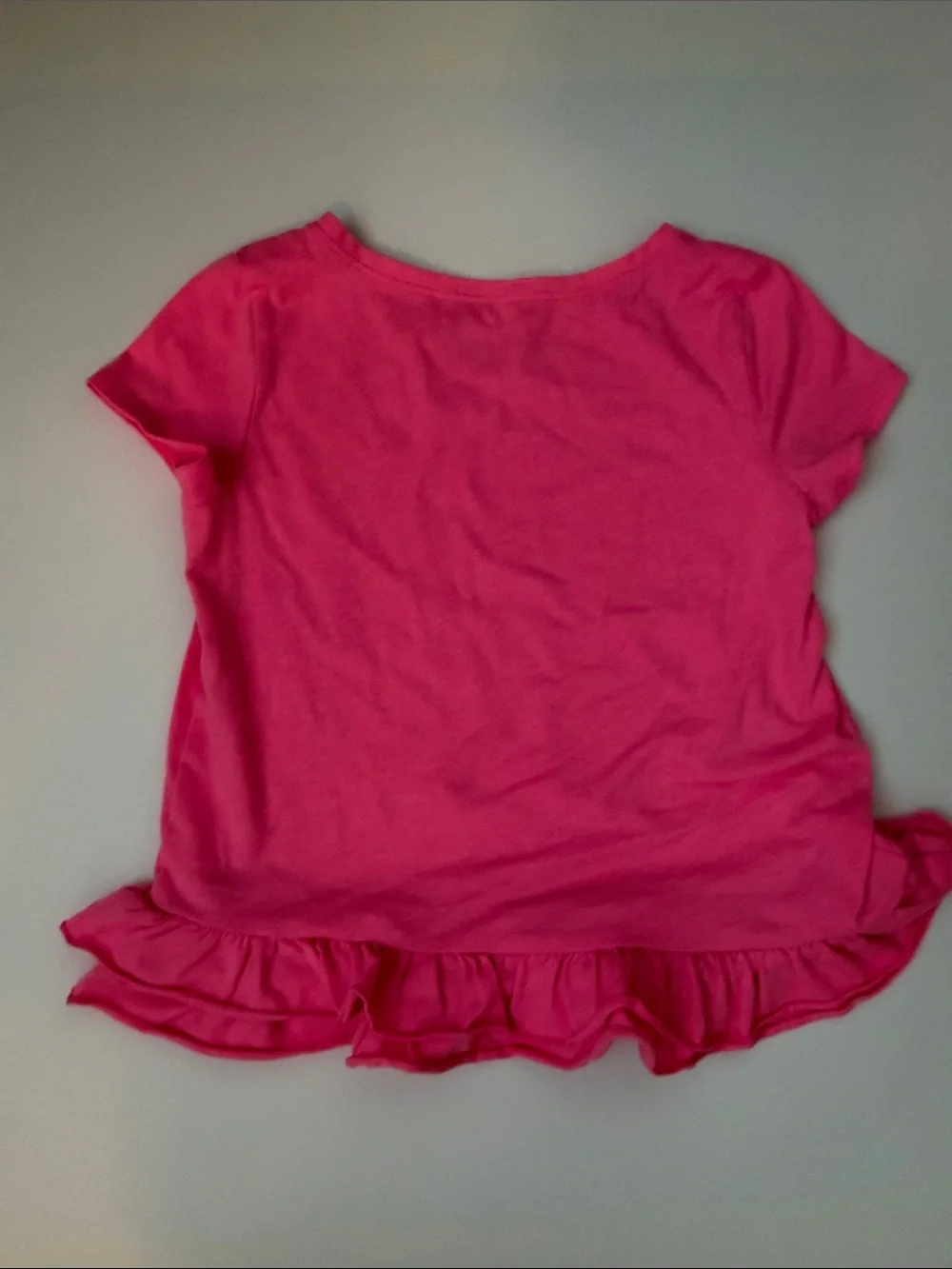 Lilly Pulitzer Bright Pink Ruffle-Hem Short Sleeve Tee
